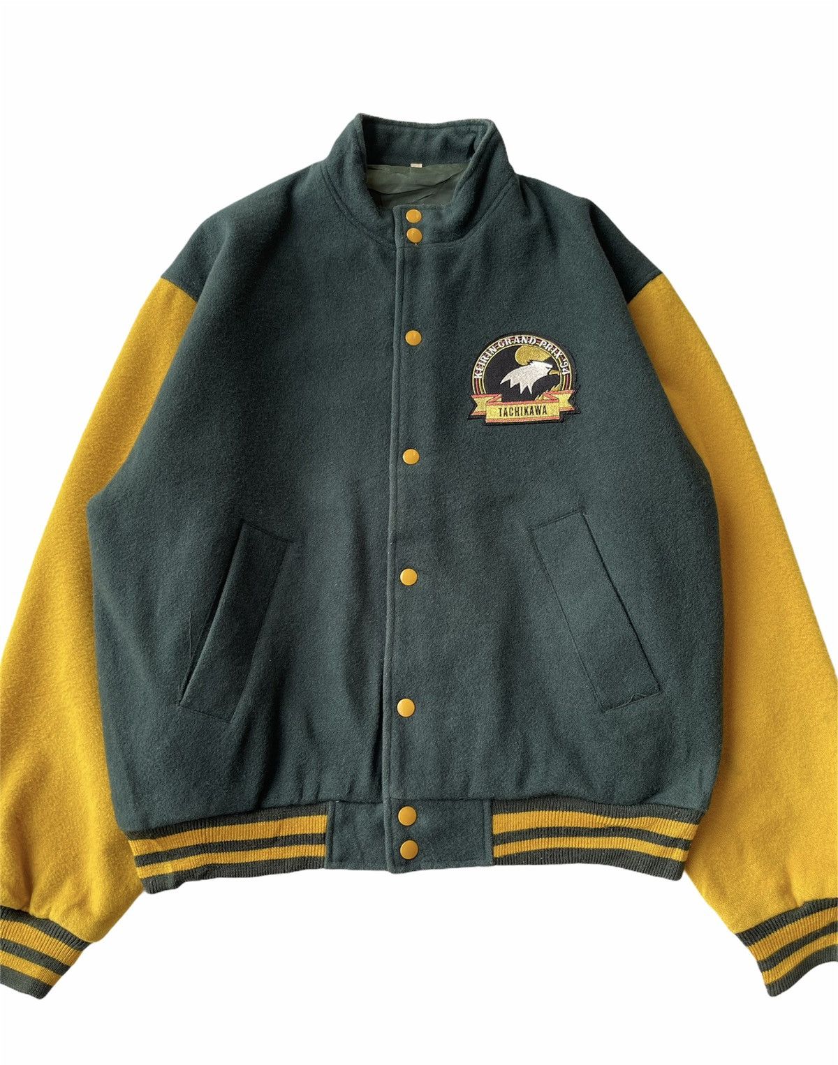 Vintage VINTAGE 90s KEIRIN GRAND PRIX RACING VARSITY JACKET Size US XL / EU 56 / 4 - 6 Thumbnail