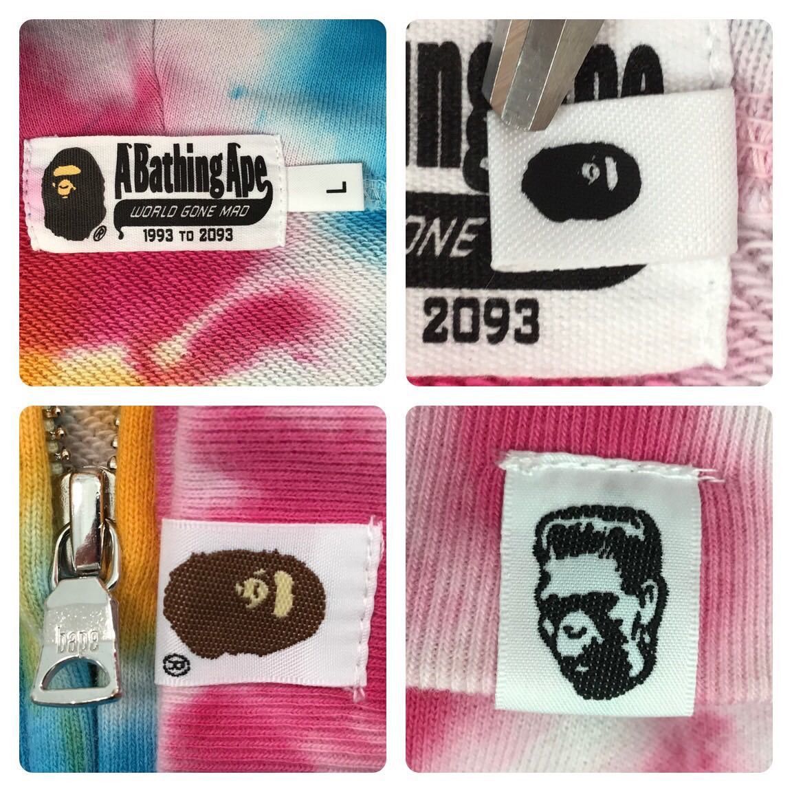 Bape BAPE Tie-dye shark full zip hoodie Size US L / EU 52-54 / 3 - 7 Thumbnail