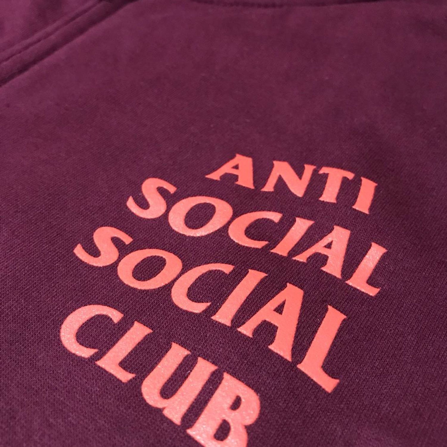 Anti Social Social Club DS ASSC Logo Maroon Zip Hoodie Supreme Offwhite Bape Kith Size US XL / EU 56 / 4 - 5 Thumbnail