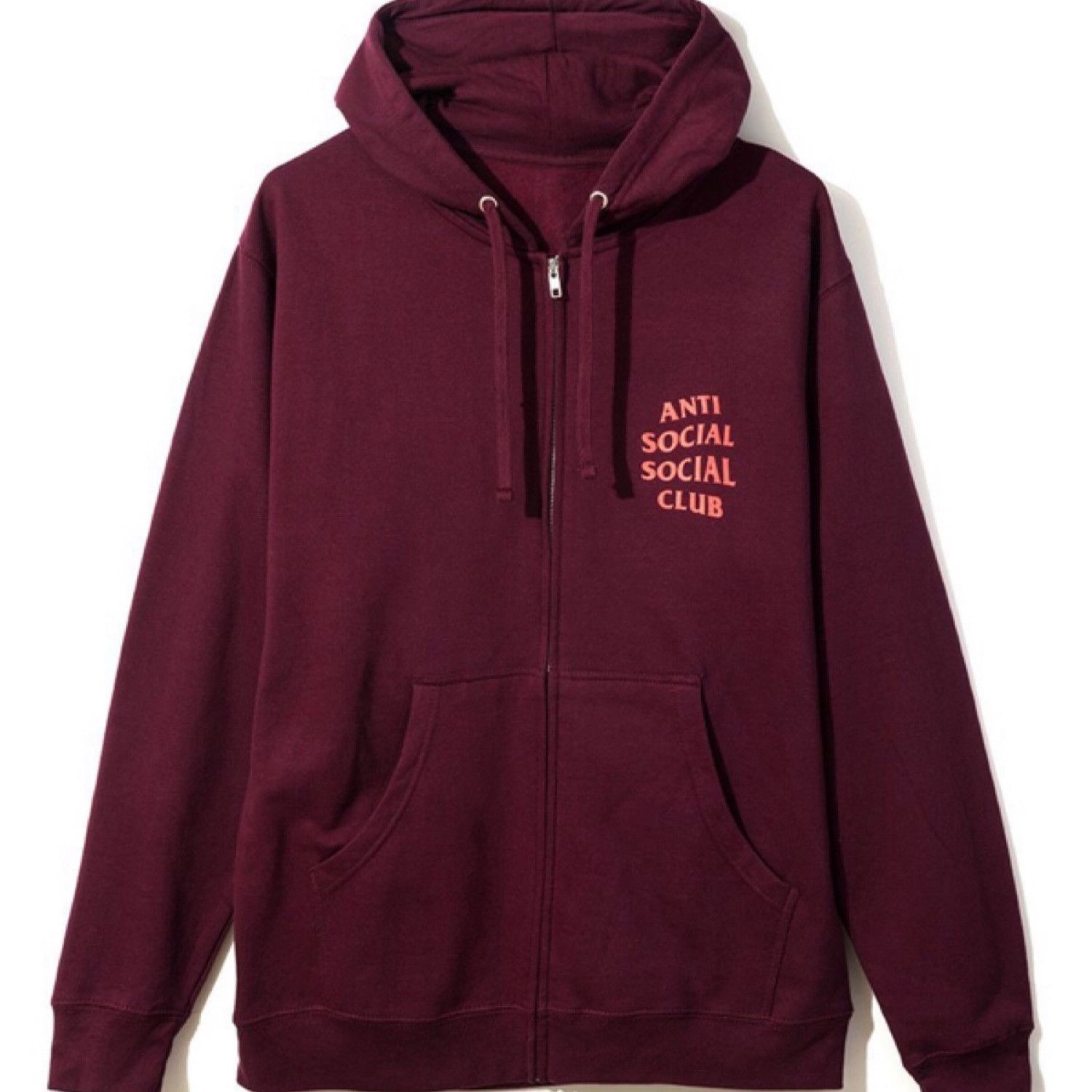 Anti Social Social Club DS ASSC Logo Maroon Zip Hoodie Supreme Offwhite Bape Kith Size US XL / EU 56 / 4 - 4 Thumbnail