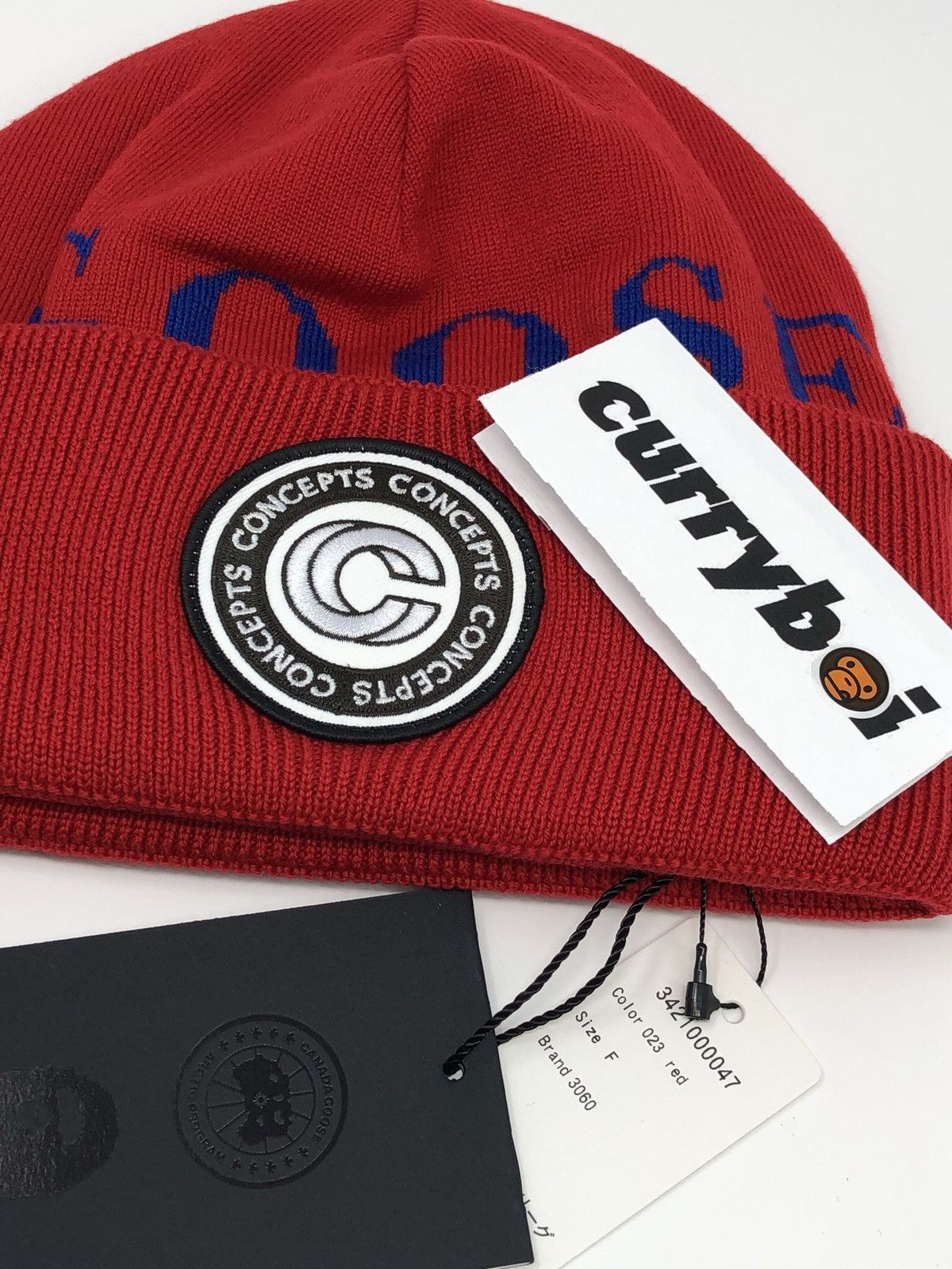 Bape × CNCPTS × Canada Goose BAPE x Canada Goose x Concepts Toque Beanie Red Size ONE SIZE - 5 Thumbnail