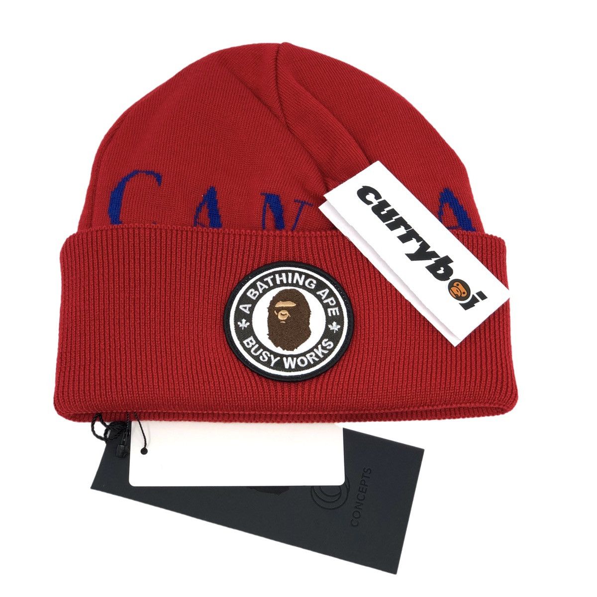 Bape × CNCPTS × Canada Goose BAPE x Canada Goose x Concepts Toque Beanie Red Size ONE SIZE - 3 Thumbnail