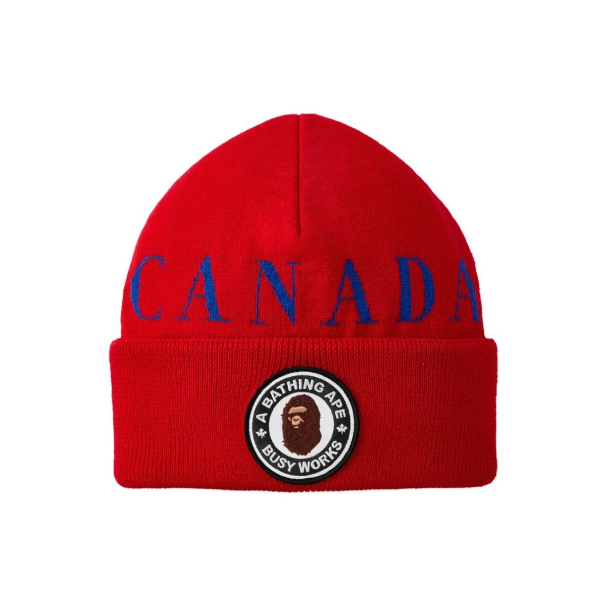 BAPE x Canada Goose x Concepts Toque Beanie Red