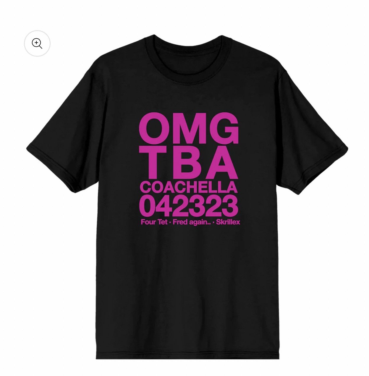 Band Tees OMG TBA(fred again, fourtet, skrillex) Coachlla T-shirt sell Size US L / EU 52-54 / 3 - 4 Thumbnail