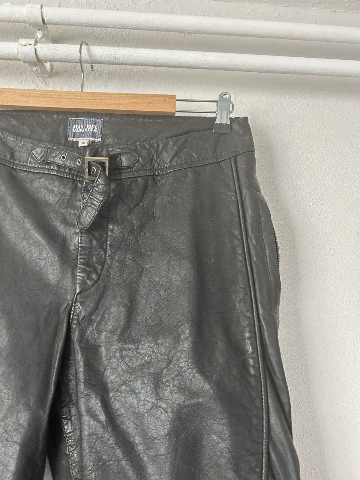 Jean Paul Gaultier Leather Biker Pants Size US 32 / EU 48 - 6 Thumbnail