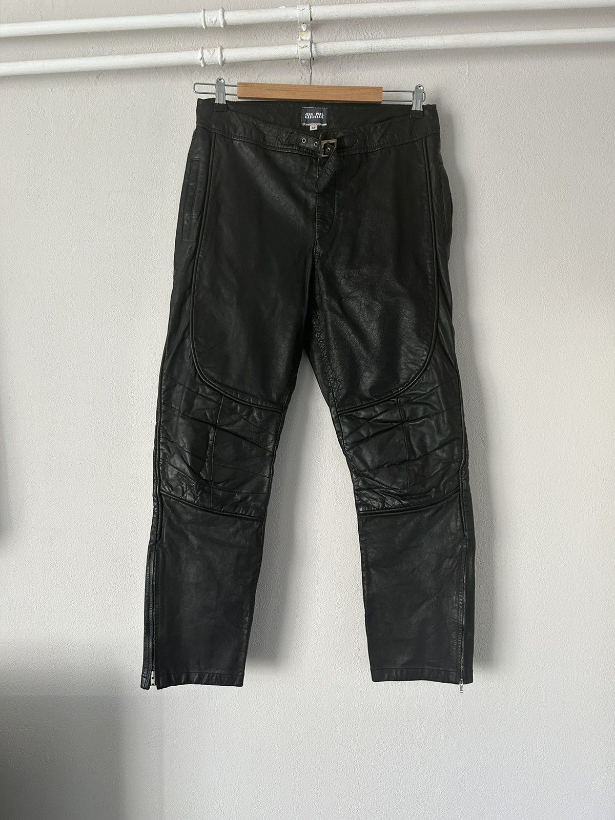 Jean Paul Gaultier Leather Biker Pants Size US 32 / EU 48 - 1 Thumbnail