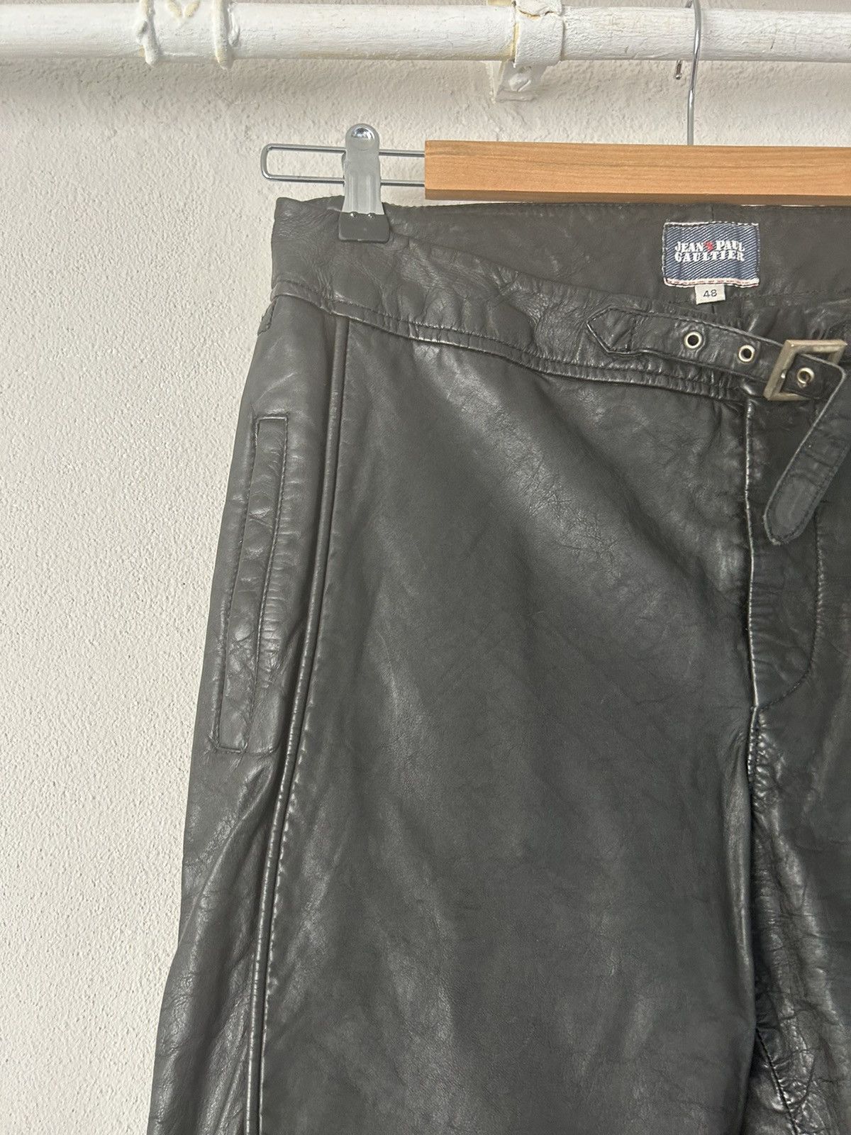 Jean Paul Gaultier Leather Biker Pants Size US 32 / EU 48 - 3 Thumbnail
