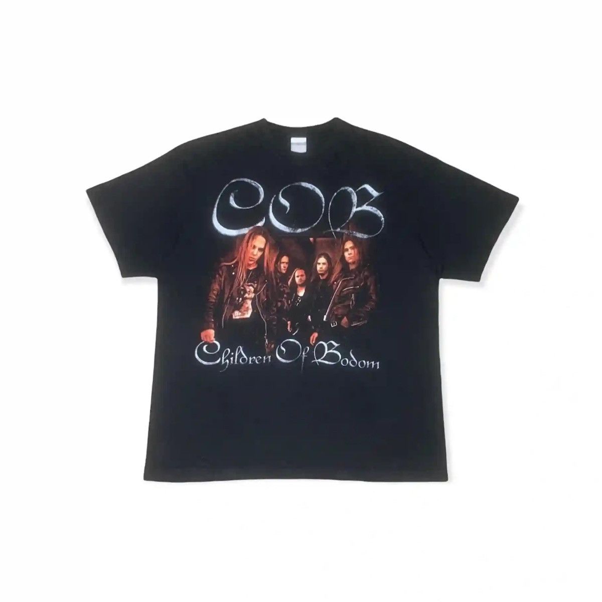 image of Band Tees x Rock T Shirt Vintage Cob Children Of Bodom Metal Band Tshirt in Faded Black (Size Large