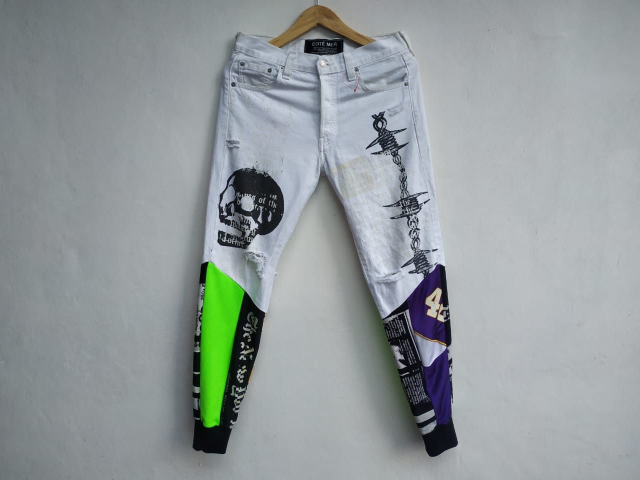 Fragment Design Fit 29 to 30, Levis X Cote Mer Distressed Hybrid Jeans Size US 30 / EU 46 - 2 Thumbnail