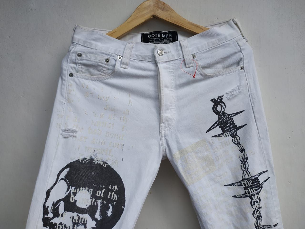 Fragment Design Fit 29 to 30, Levis X Cote Mer Distressed Hybrid Jeans Size US 30 / EU 46 - 8 Thumbnail