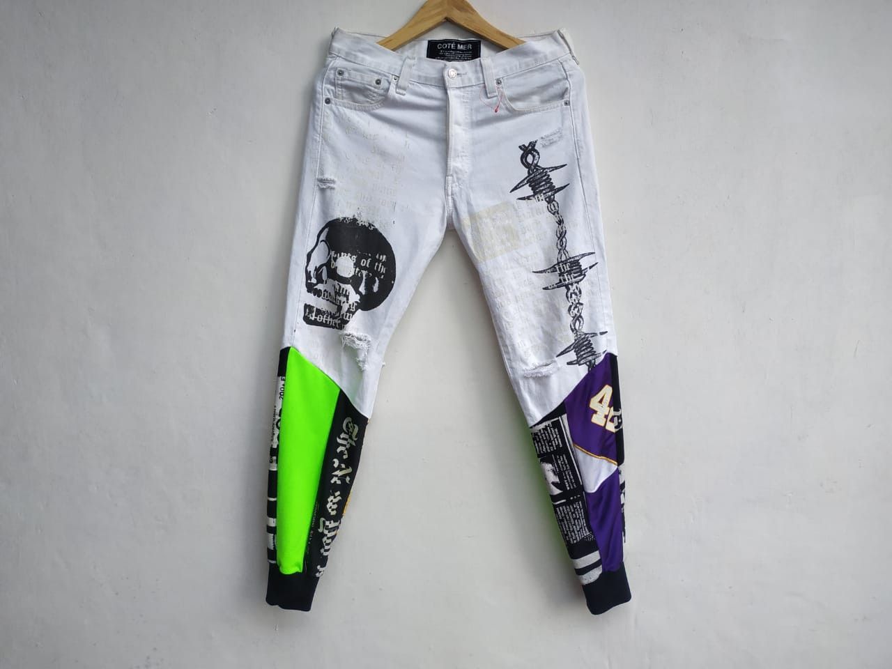 Fragment Design Fit 29 to 30, Levis X Cote Mer Distressed Hybrid Jeans Size US 30 / EU 46 - 3 Thumbnail