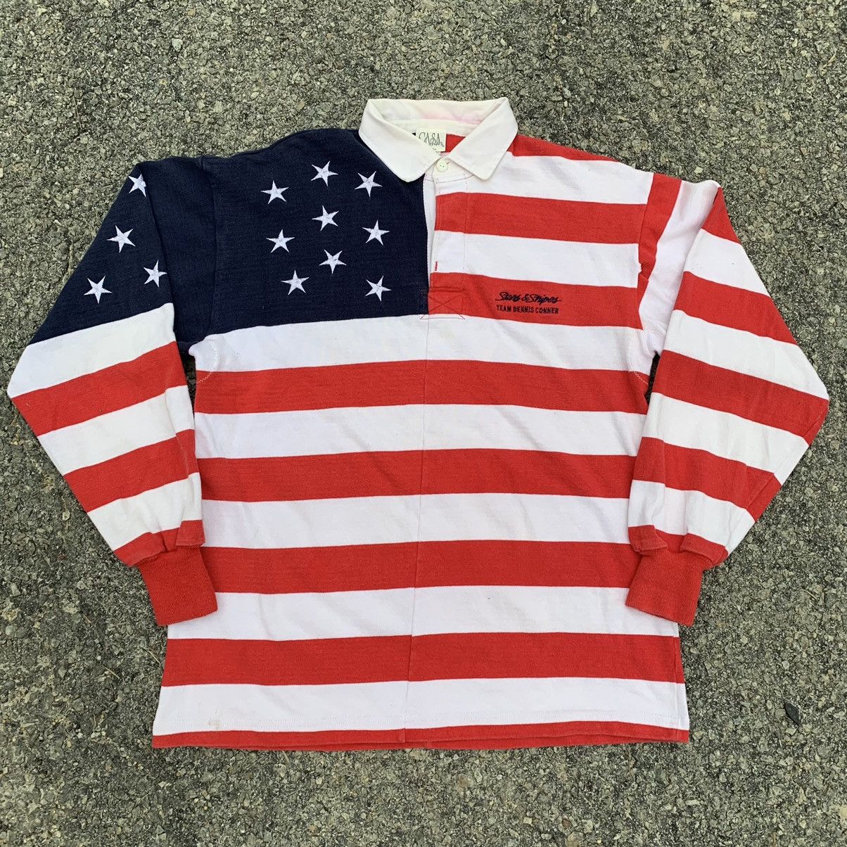 Vintage Casa del man USA flag polo long sleeve Size US XL / EU 56 / 4 - 5 Thumbnail