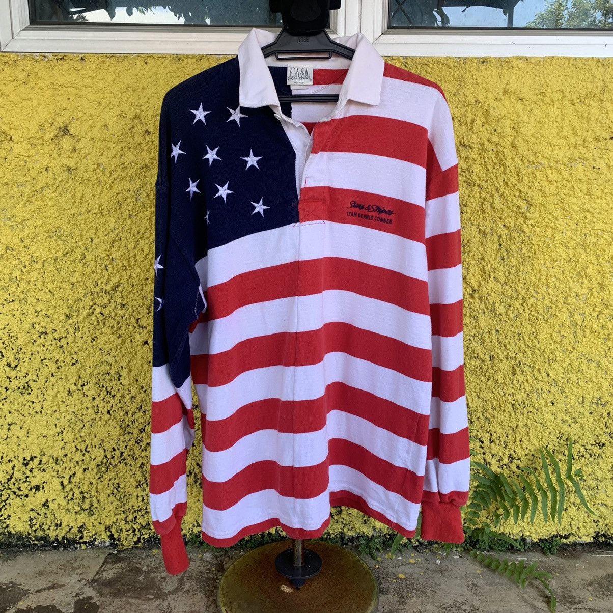 Vintage Casa del man USA flag polo long sleeve Size US XL / EU 56 / 4 - 1 Thumbnail