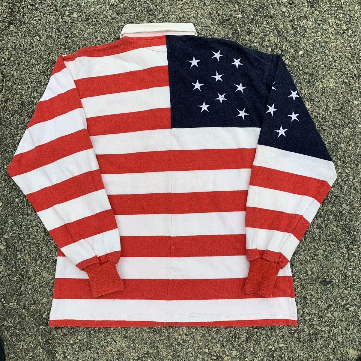 Vintage Casa del man USA flag polo long sleeve Size US XL / EU 56 / 4 - 14 Thumbnail