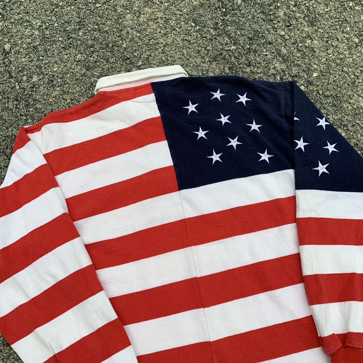 Vintage Casa del man USA flag polo long sleeve Size US XL / EU 56 / 4 - 15 Thumbnail