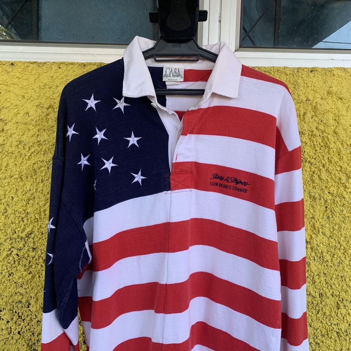 Vintage Casa del man USA flag polo long sleeve Size US XL / EU 56 / 4 - 3 Thumbnail