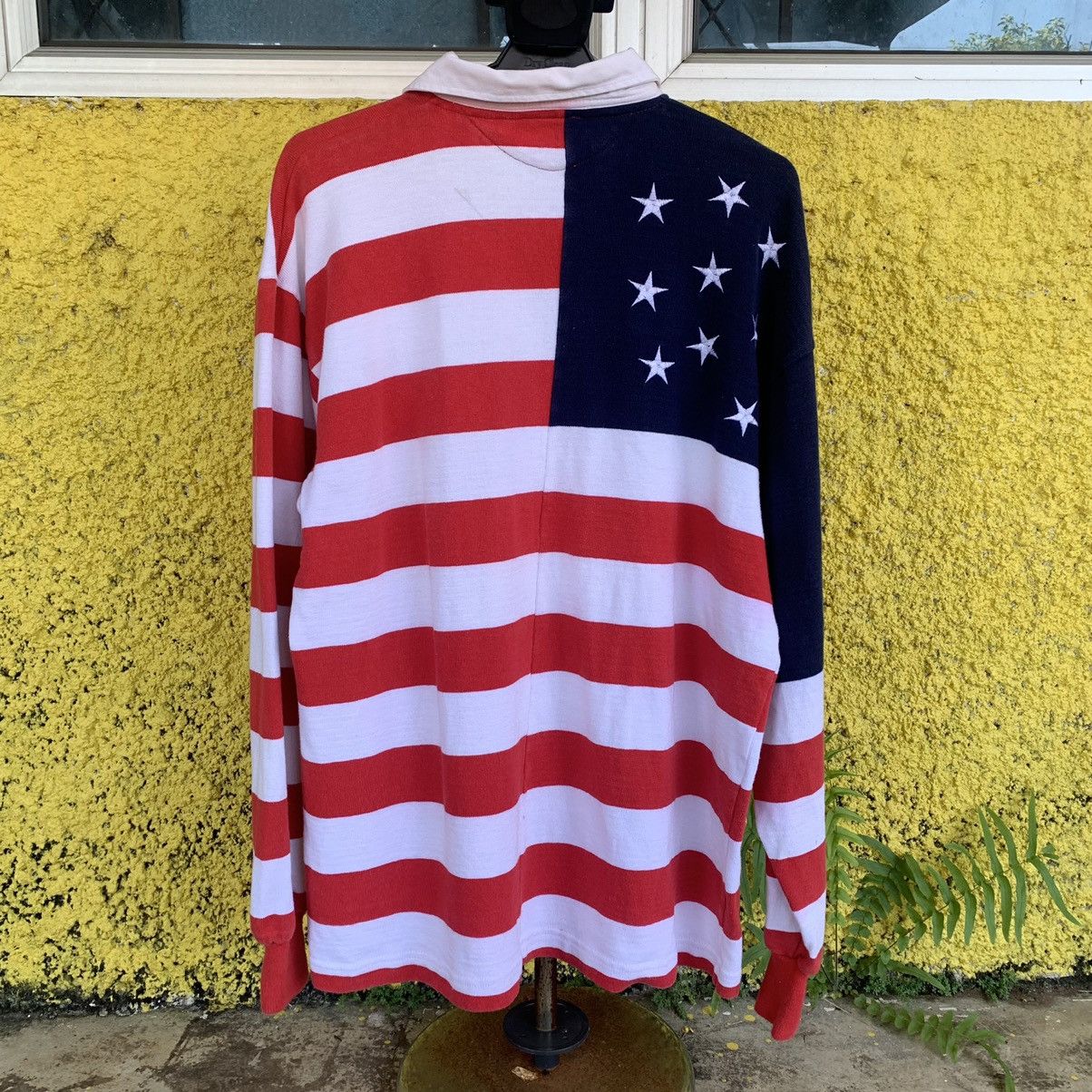Vintage Casa del man USA flag polo long sleeve Size US XL / EU 56 / 4 - 2 Thumbnail