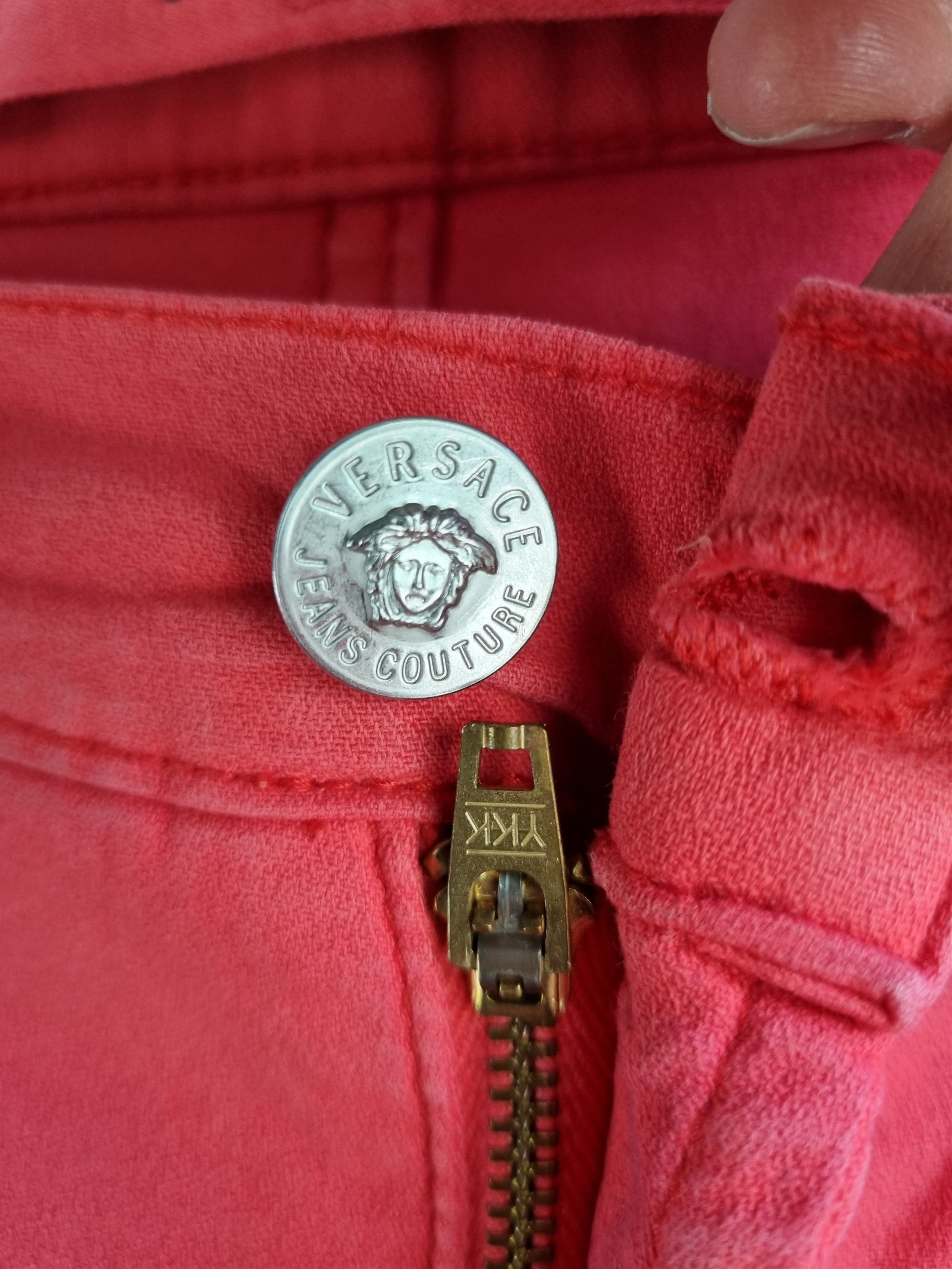 Gianni Valentino × Versace × Versace Jeans Couture VERSACE Jeans Couture Buttons fly pink denim pants Size US 34 / EU 50 - 11 Thumbnail