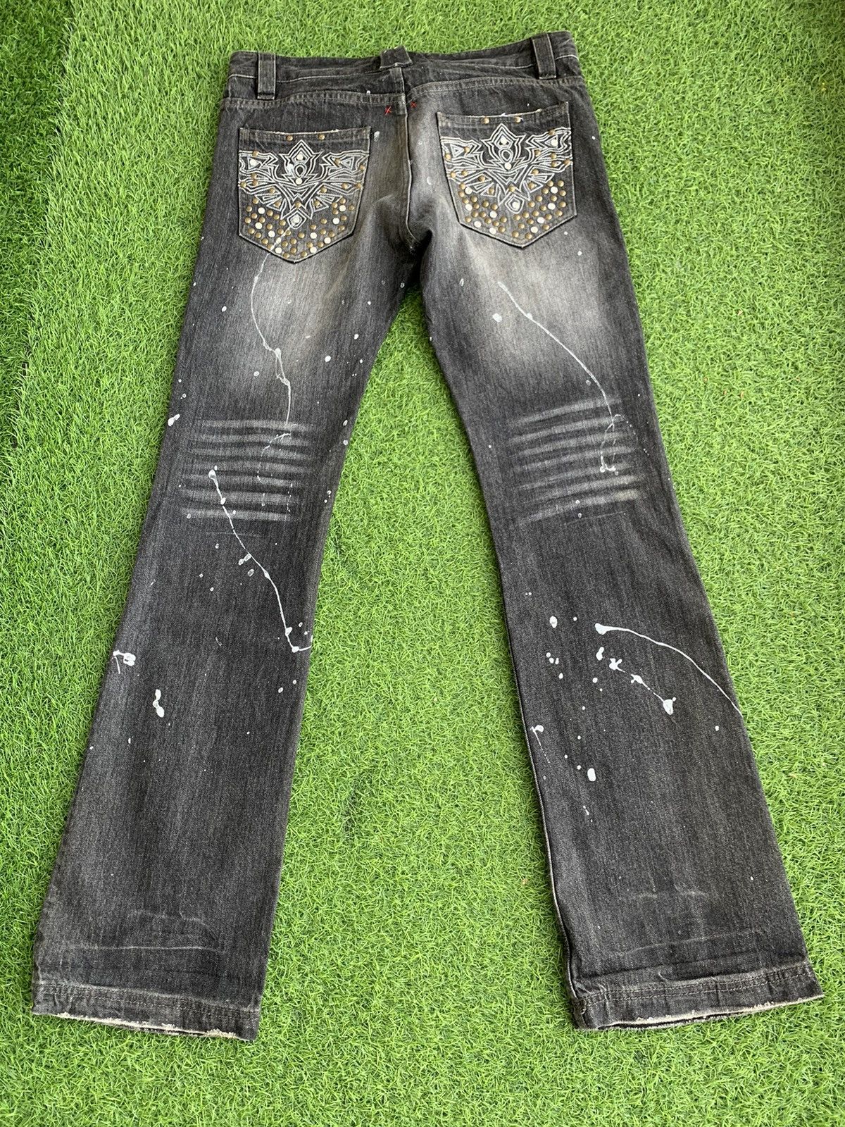 semanticdesign Flare🔥 Semantic Design Distressed Paint Splatter Jeans Size US 31 - 9 Thumbnail