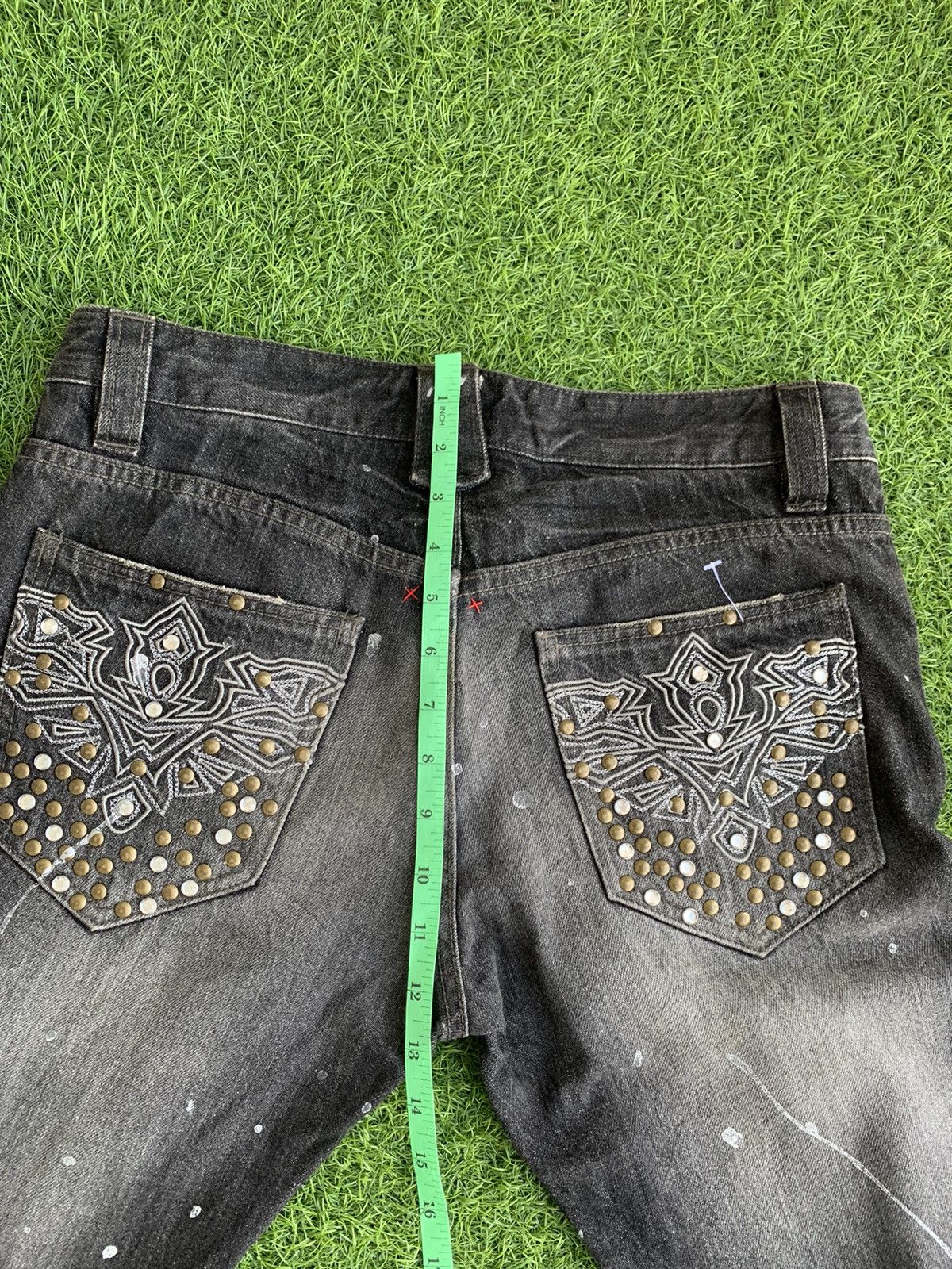 semanticdesign Flare🔥 Semantic Design Distressed Paint Splatter Jeans Size US 31 - 17 Thumbnail