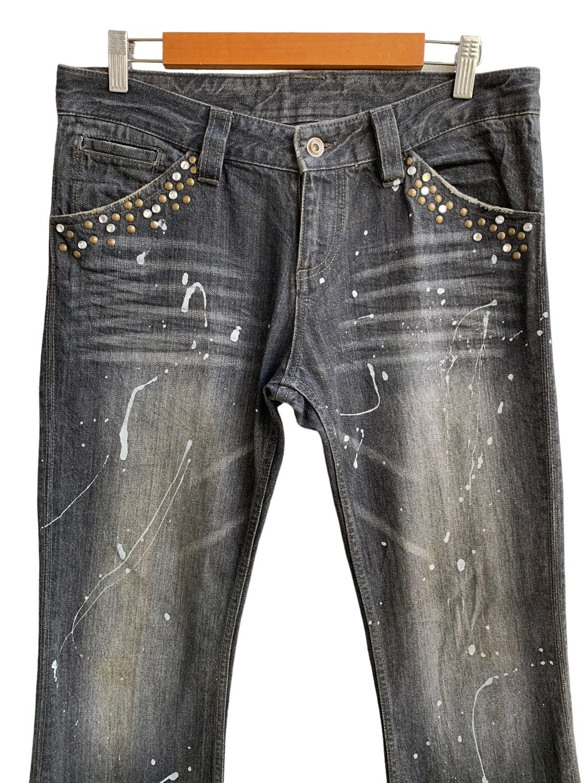 semanticdesign Flare🔥 Semantic Design Distressed Paint Splatter Jeans Size US 31 - 4 Thumbnail