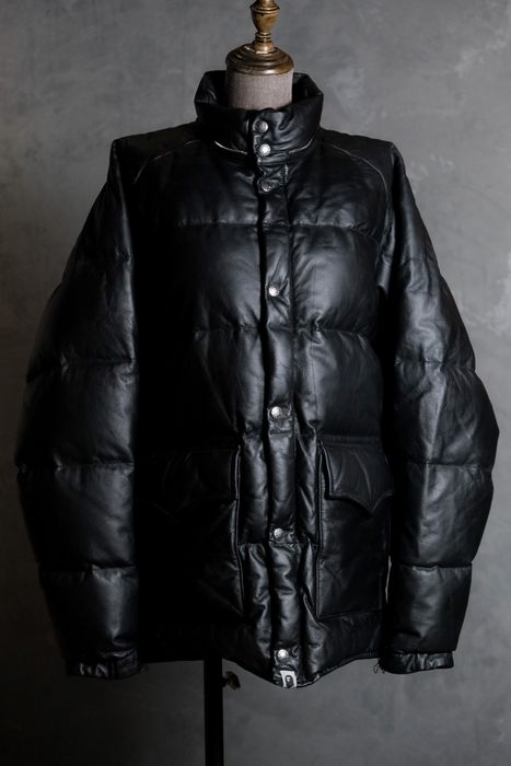 Bape leather classic hot sale down jacket