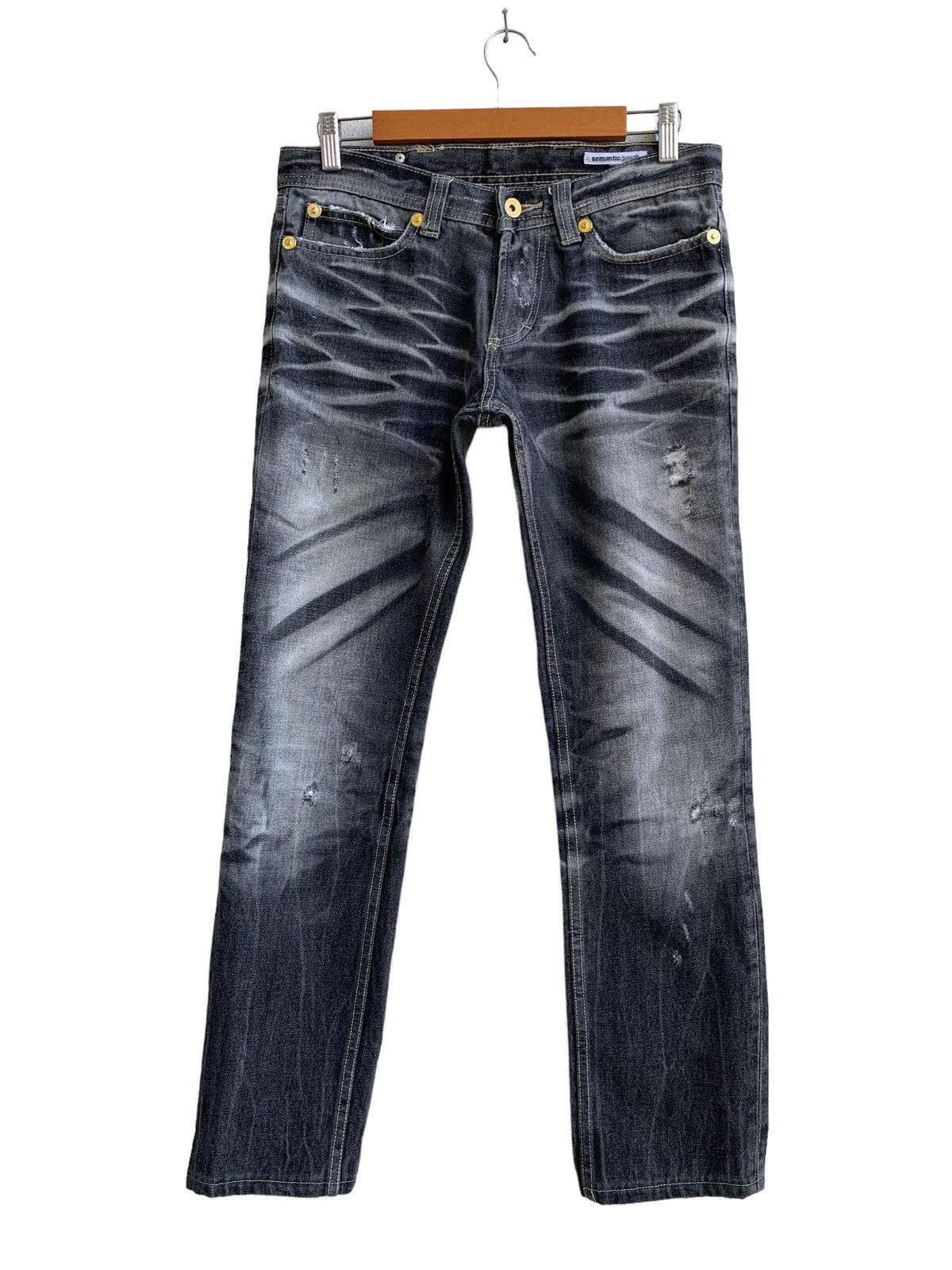 image of Distressed Denim x Semantic Design Semantic Design Distressed Jeans in Grey (Size 29)