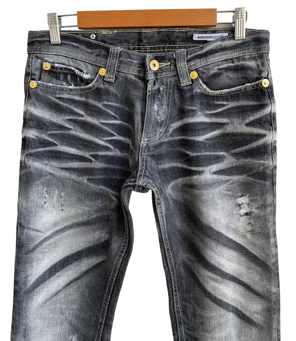 semanticdesign Japanese Brand Semantic Design Distressed Jeans Size US 29 - 3 Thumbnail