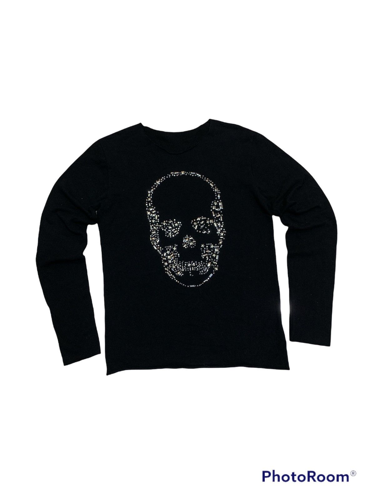 image of Lucien Pellat Finet Skull Long Sleeves Shirt in Black, Men's (Size Small)