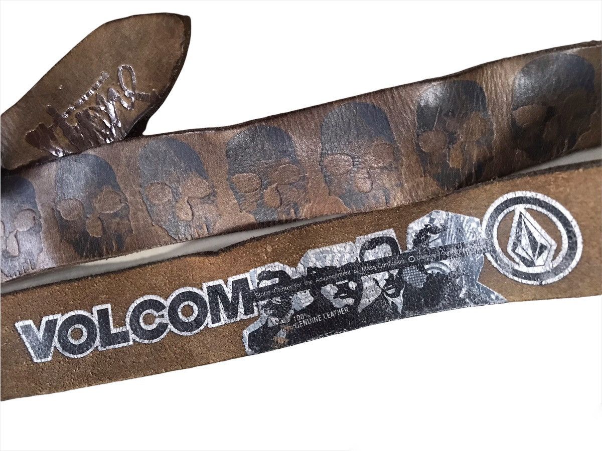Leather × Volcom 💥Final Drop💥Vintage Volcom Skull Leather Belt Size ONE SIZE - 5 Thumbnail