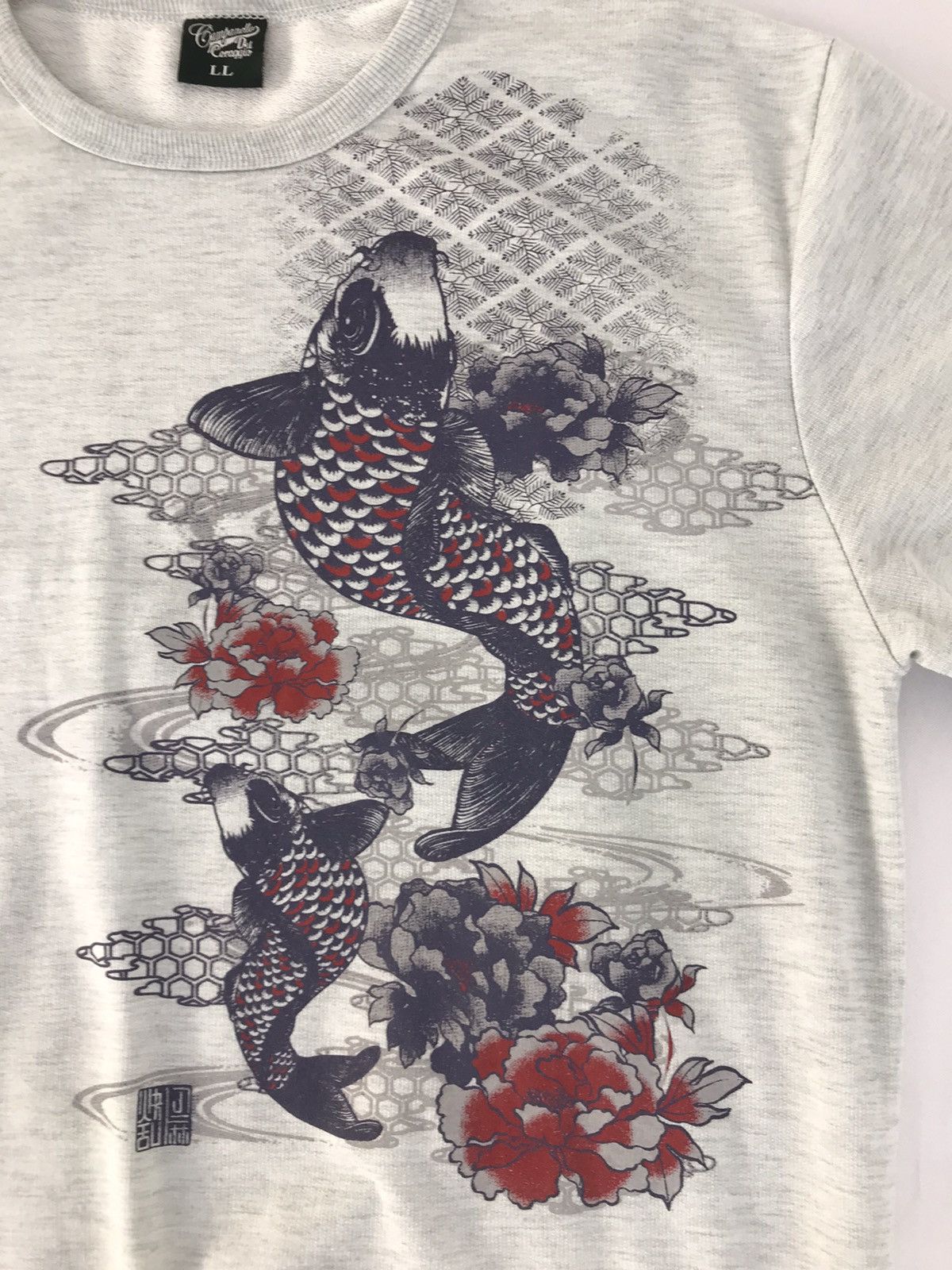 Japanese Brand × Vintage Vintage Sweatshirt Sukajan Printed Fish Koi Design Size US L / EU 52-54 / 3 - 4 Thumbnail