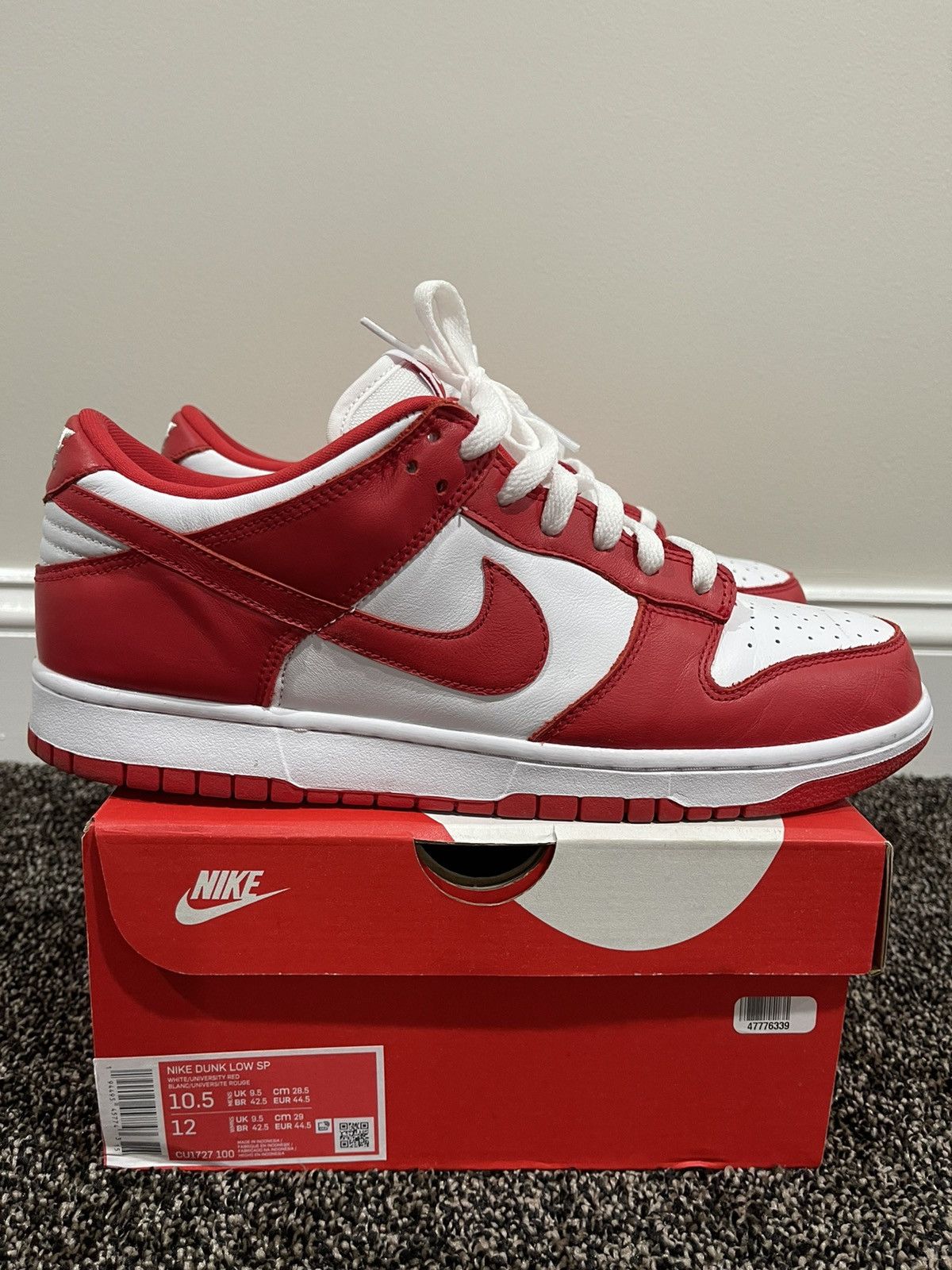 Nike Nike Dunk Low Retro SP “St. John’s” Red Varsity Size US 10.5 / EU 43-44 - 3 Thumbnail