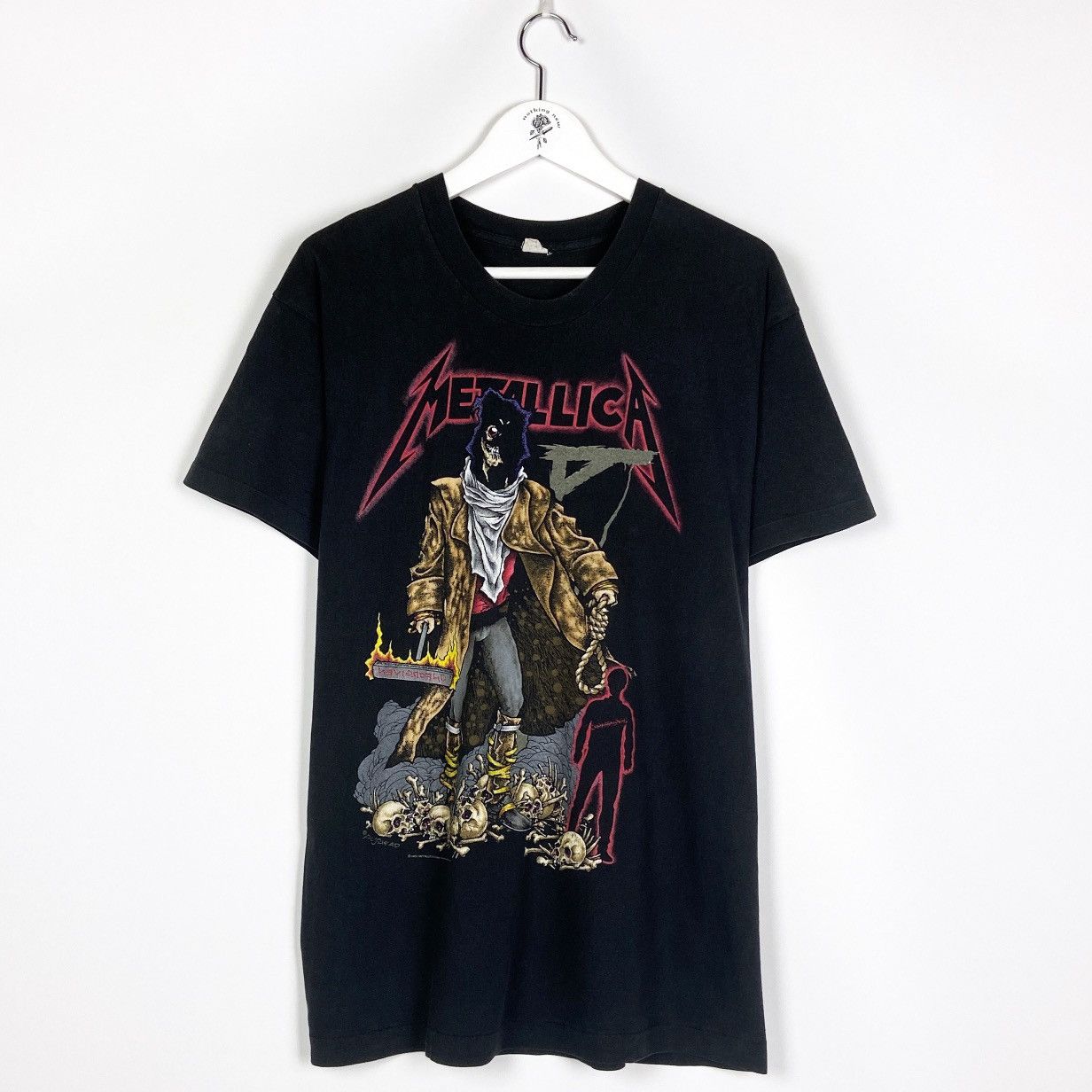 image of Brockum x Metallica Vintage 90's 1992 Metallica Pushead Unforgiven Rock Band Tee in Black (Size XL)