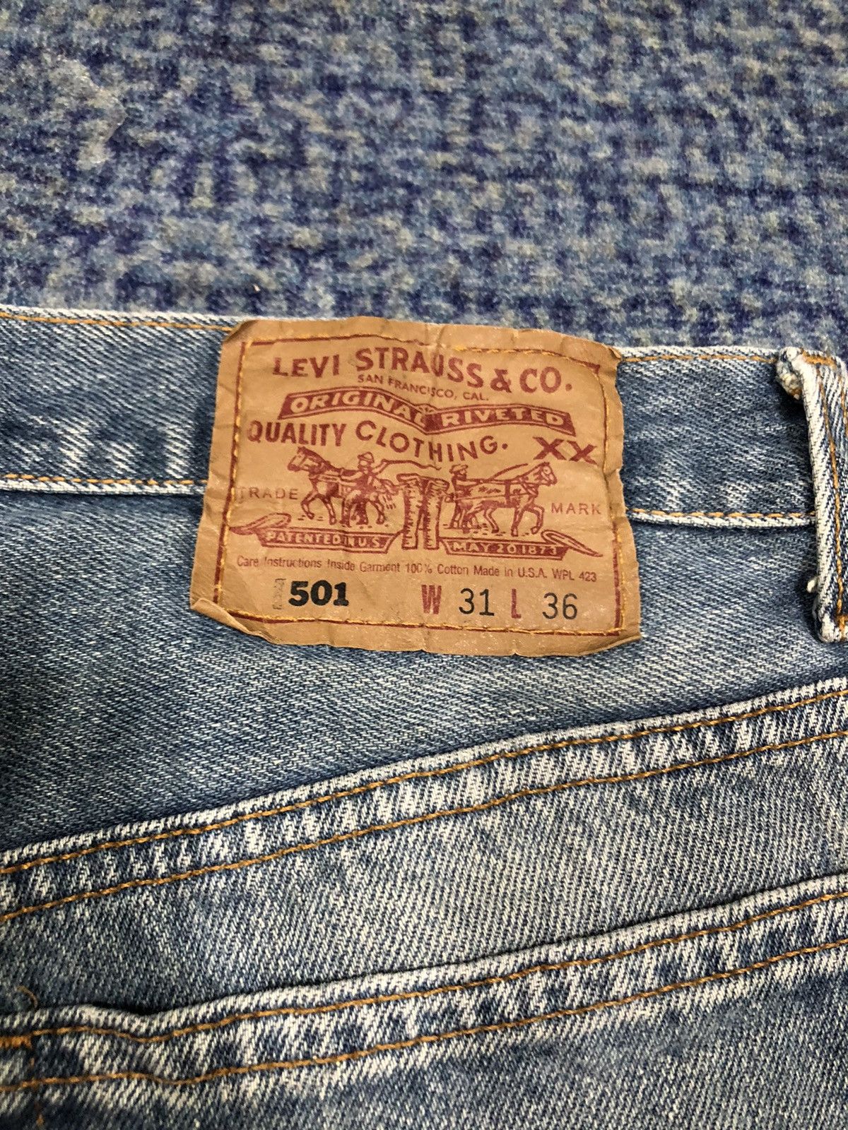 Levi's Vintage 90’s Trashed Levis 501 Non Selvedge Button 552 Denim Size US 30 / EU 46 - 8 Thumbnail
