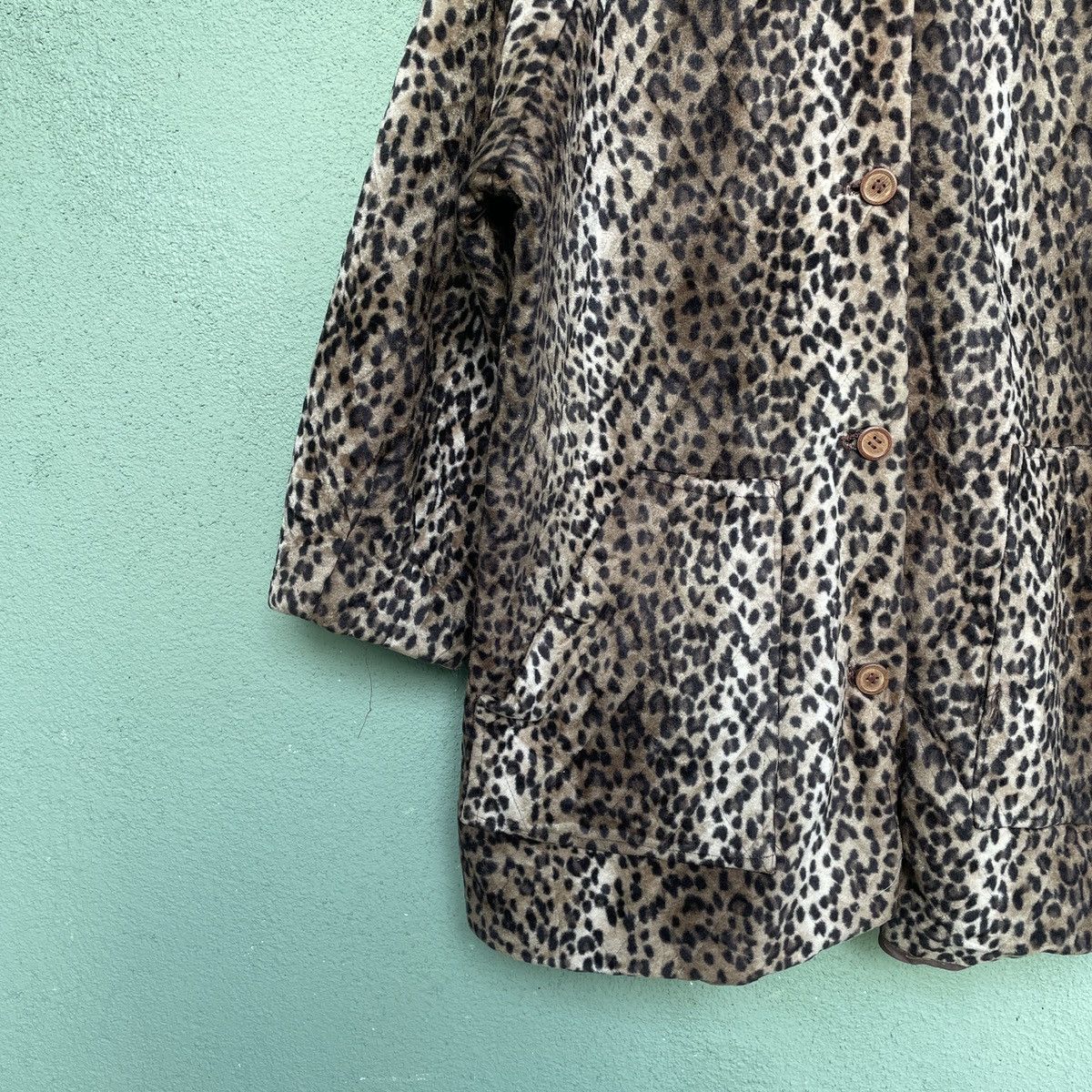 Other × Vintage Vintage Unbranded Leopard Button Ups Fleece Jacket Size US XL / EU 56 / 4 - 4 Thumbnail