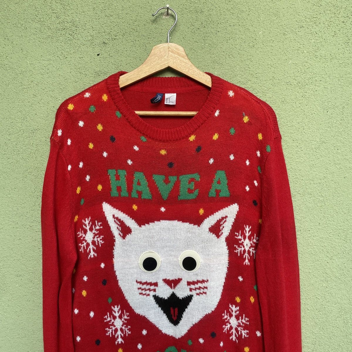 Aran Isles Knitwear × Japanese Brand Vintage Divided Big Cat Logo Crewneck Knitwear Jumper Size US M / EU 48-50 / 2 - 3 Thumbnail