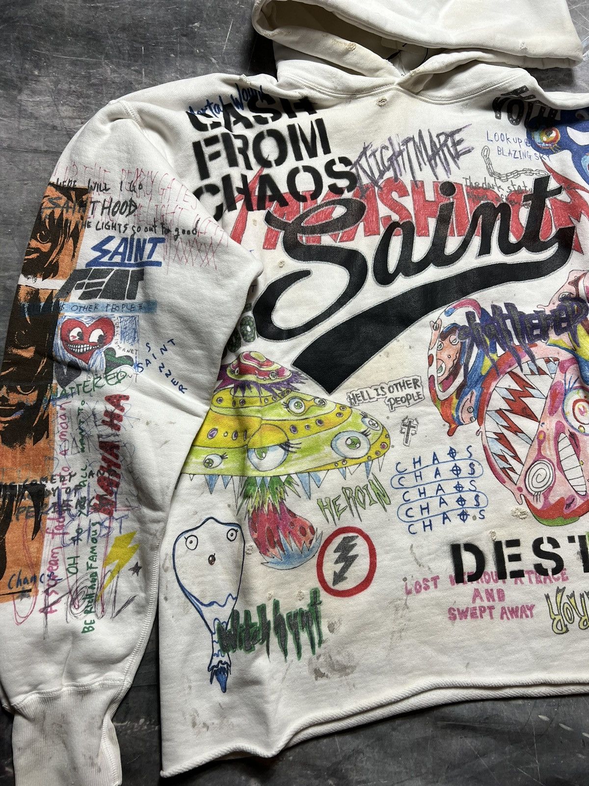 Saint Michael Saint Michael X Takashi Murakami Graffiti Hoodie Size US XL / EU 56 / 4 - 3 Thumbnail