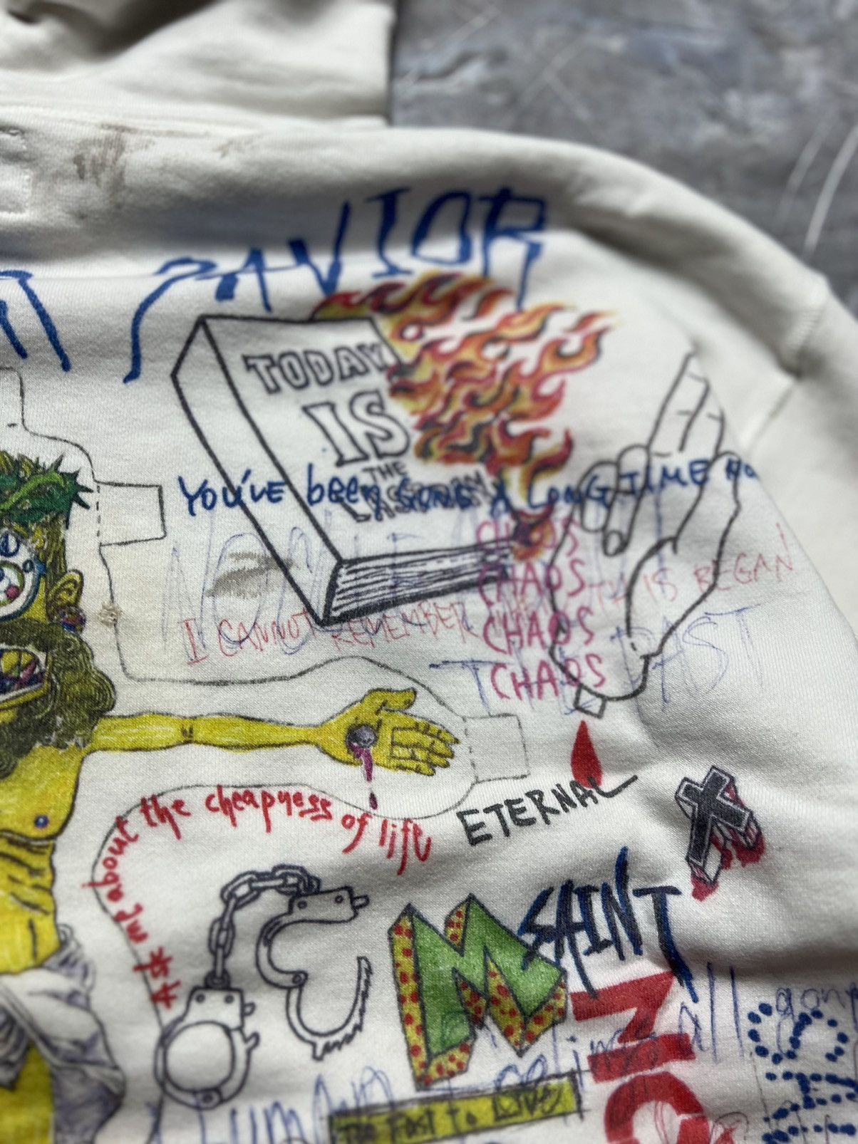 Saint Michael Saint Michael X Takashi Murakami Graffiti Hoodie Size US XL / EU 56 / 4 - 14 Thumbnail