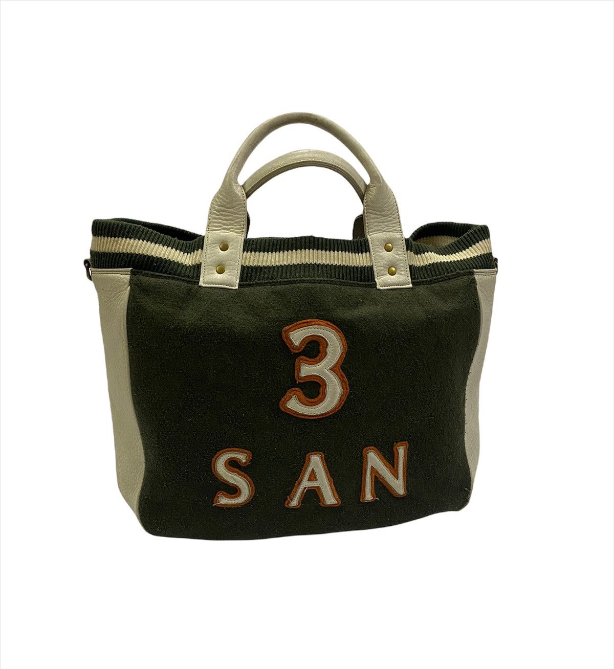 Japanese Brand Japanese Designer 3 San Hideaki Mihara Varsity Tote Bag Size ONE SIZE - 1 Thumbnail