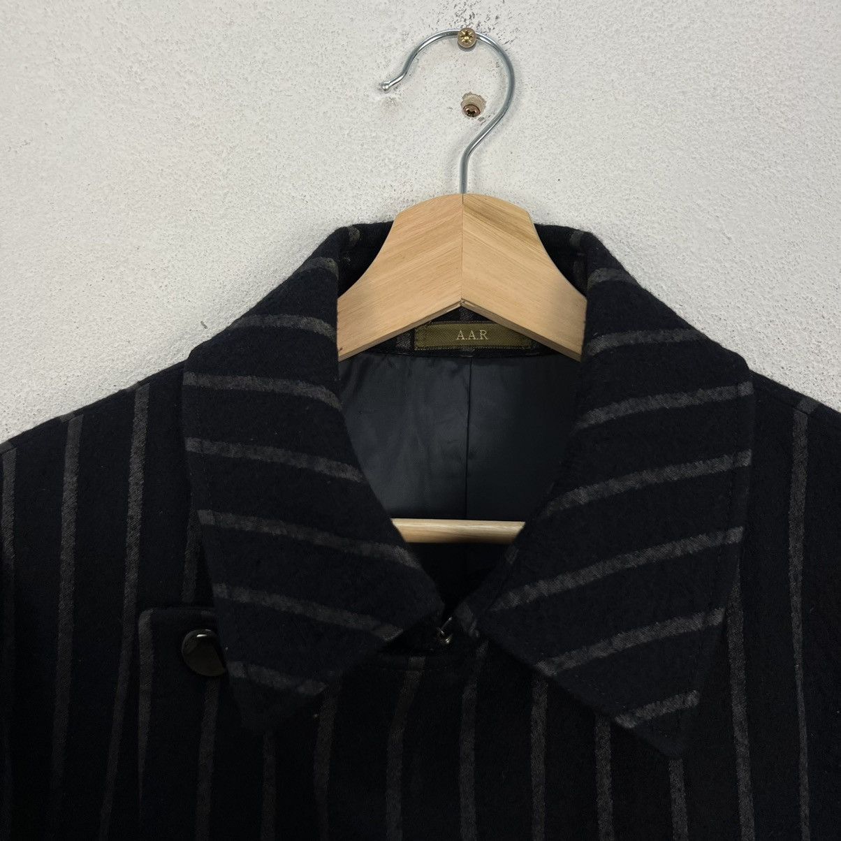 Yohji Yamamoto 🔥YOHJI YAMAMOTO AAR STRIPES DOWN OVERCOATS Size US L / EU 52-54 / 3 - 7 Thumbnail