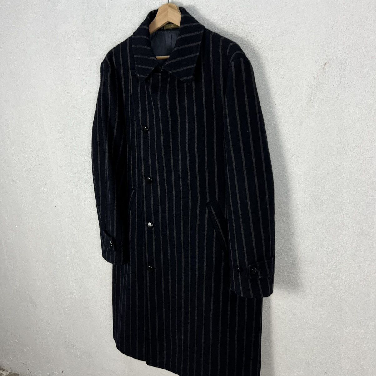 Yohji Yamamoto 🔥YOHJI YAMAMOTO AAR STRIPES DOWN OVERCOATS Size US L / EU 52-54 / 3 - 3 Thumbnail