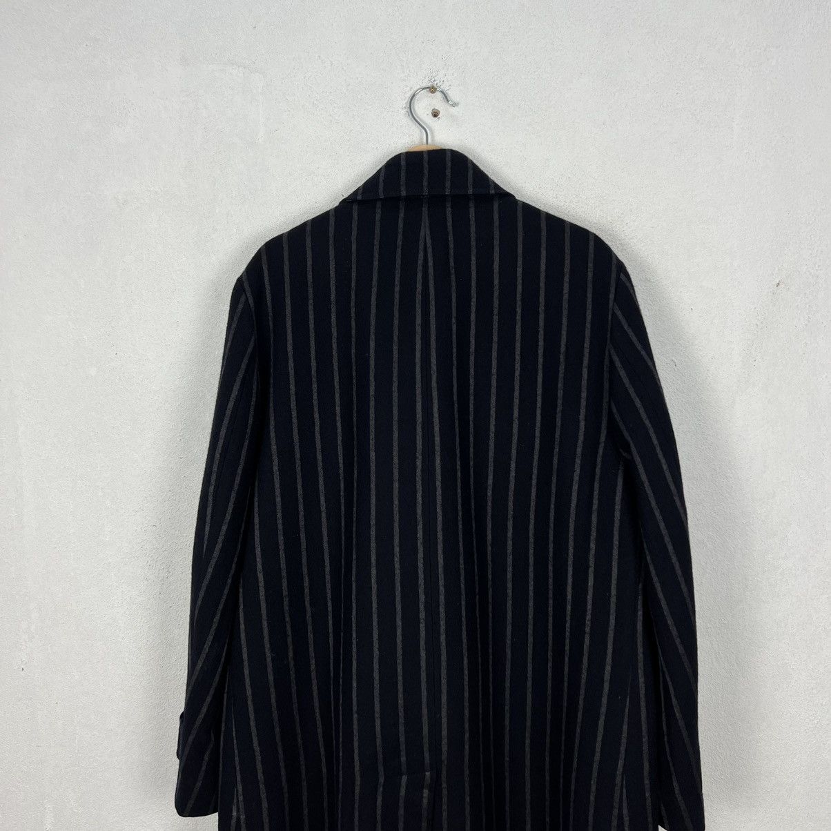 Yohji Yamamoto 🔥YOHJI YAMAMOTO AAR STRIPES DOWN OVERCOATS Size US L / EU 52-54 / 3 - 11 Thumbnail