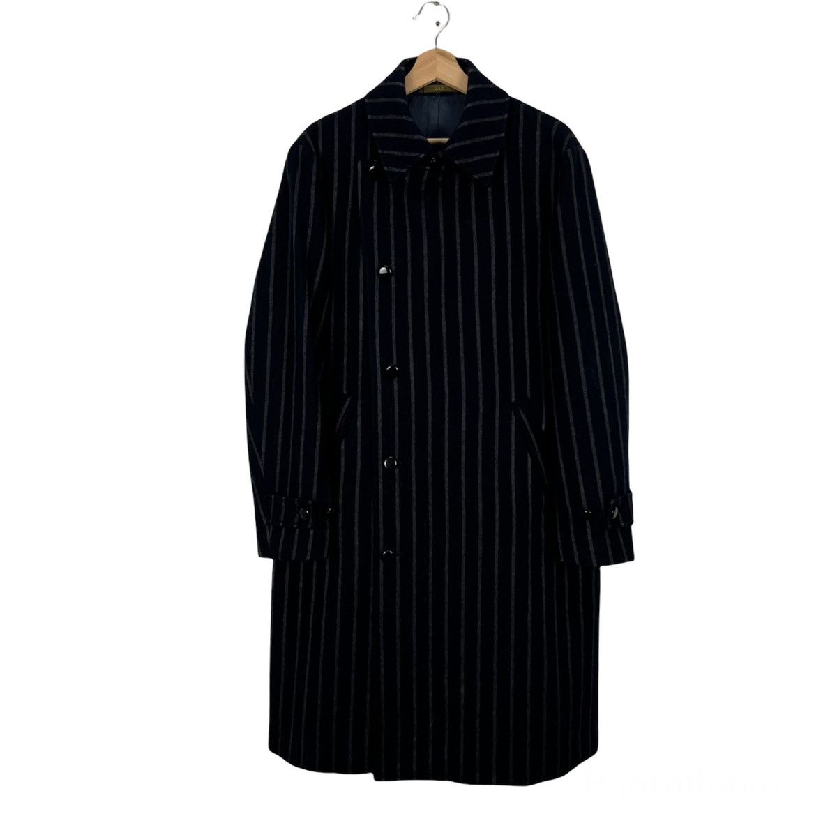 Yohji Yamamoto 🔥YOHJI YAMAMOTO AAR STRIPES DOWN OVERCOATS Size US L / EU 52-54 / 3 - 1 Thumbnail