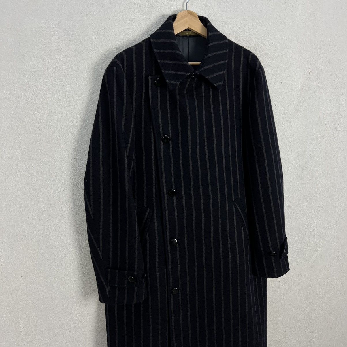 Yohji Yamamoto 🔥YOHJI YAMAMOTO AAR STRIPES DOWN OVERCOATS Size US L / EU 52-54 / 3 - 5 Thumbnail