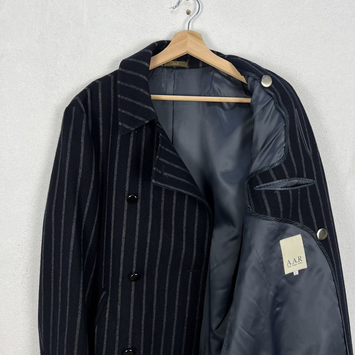 Yohji Yamamoto 🔥YOHJI YAMAMOTO AAR STRIPES DOWN OVERCOATS Size US L / EU 52-54 / 3 - 14 Thumbnail