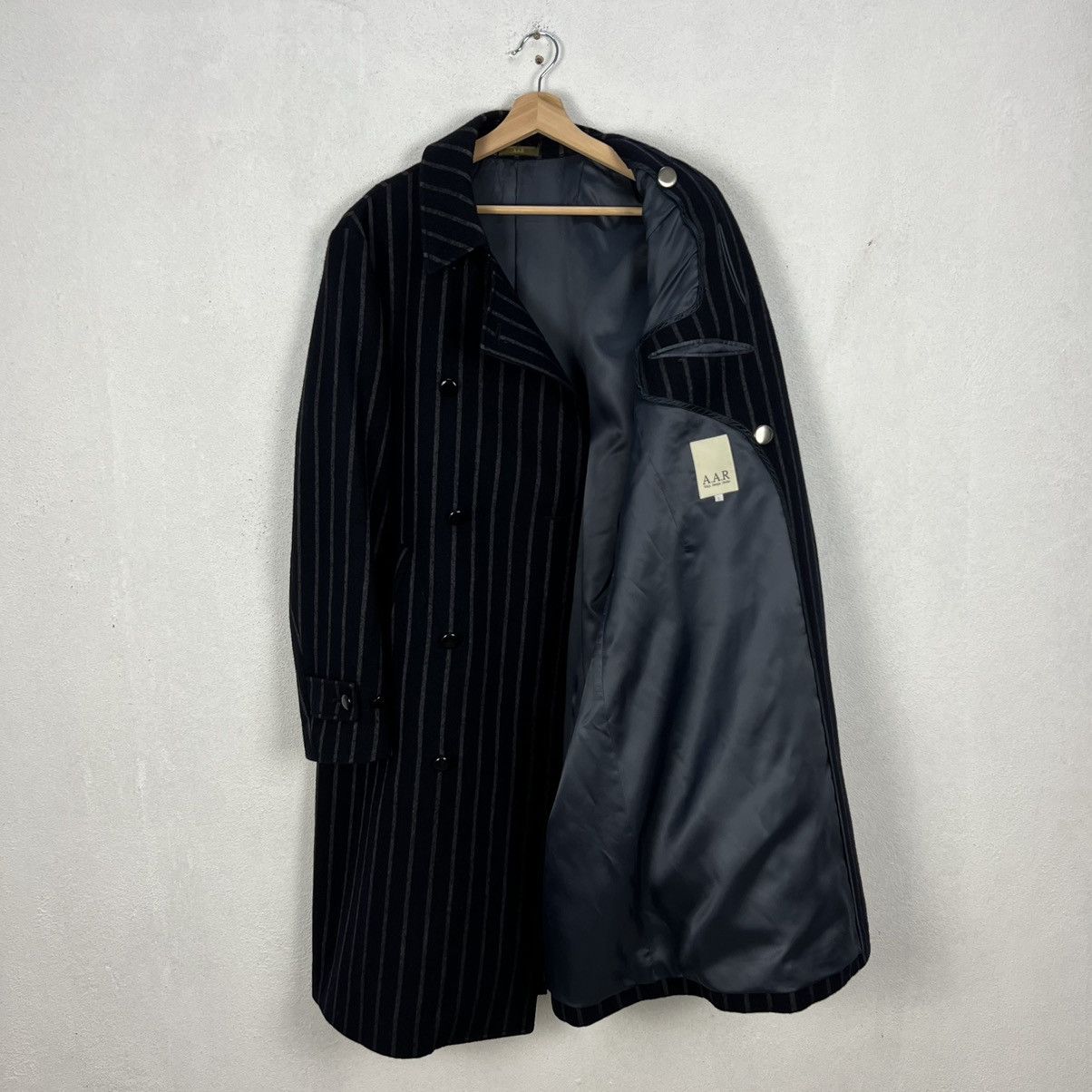 Yohji Yamamoto 🔥YOHJI YAMAMOTO AAR STRIPES DOWN OVERCOATS Size US L / EU 52-54 / 3 - 13 Thumbnail