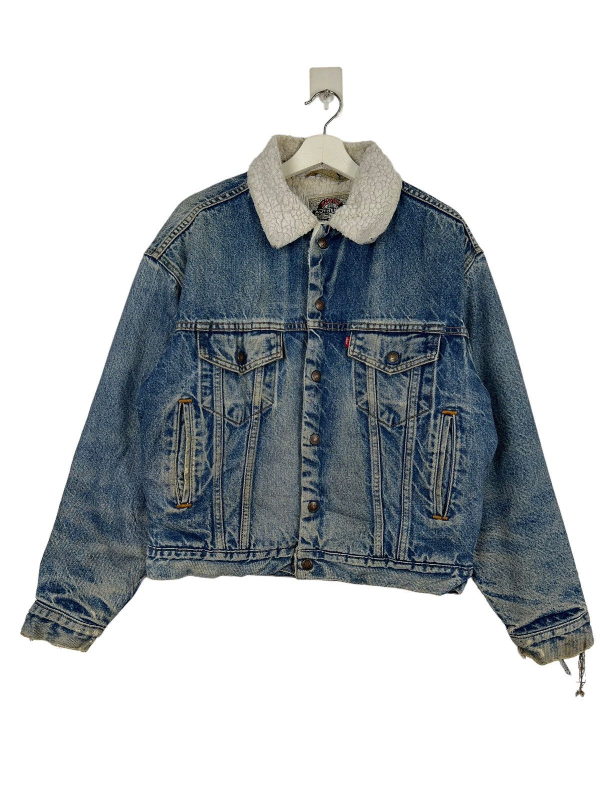 Levi's 💥 VINTAGE LEVIS SHERPA TRUCKER JACKET MADE IN USA Size US S / EU 44-46 / 1 - 2 Thumbnail