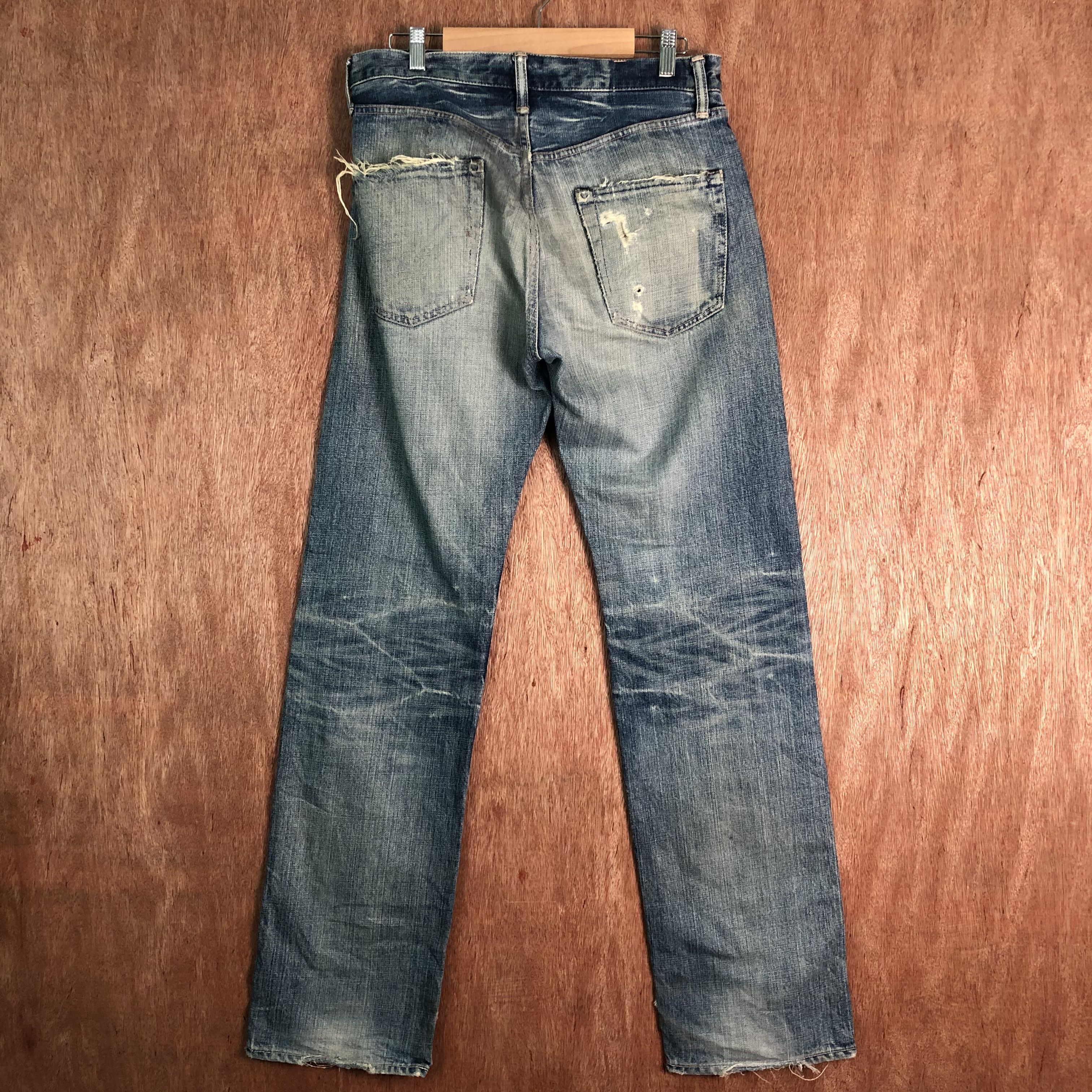 Japanese Brand vintage faded Japan Blue Denim Pants like cobain #c089DL Size US 30 / EU 46 - 6 Thumbnail