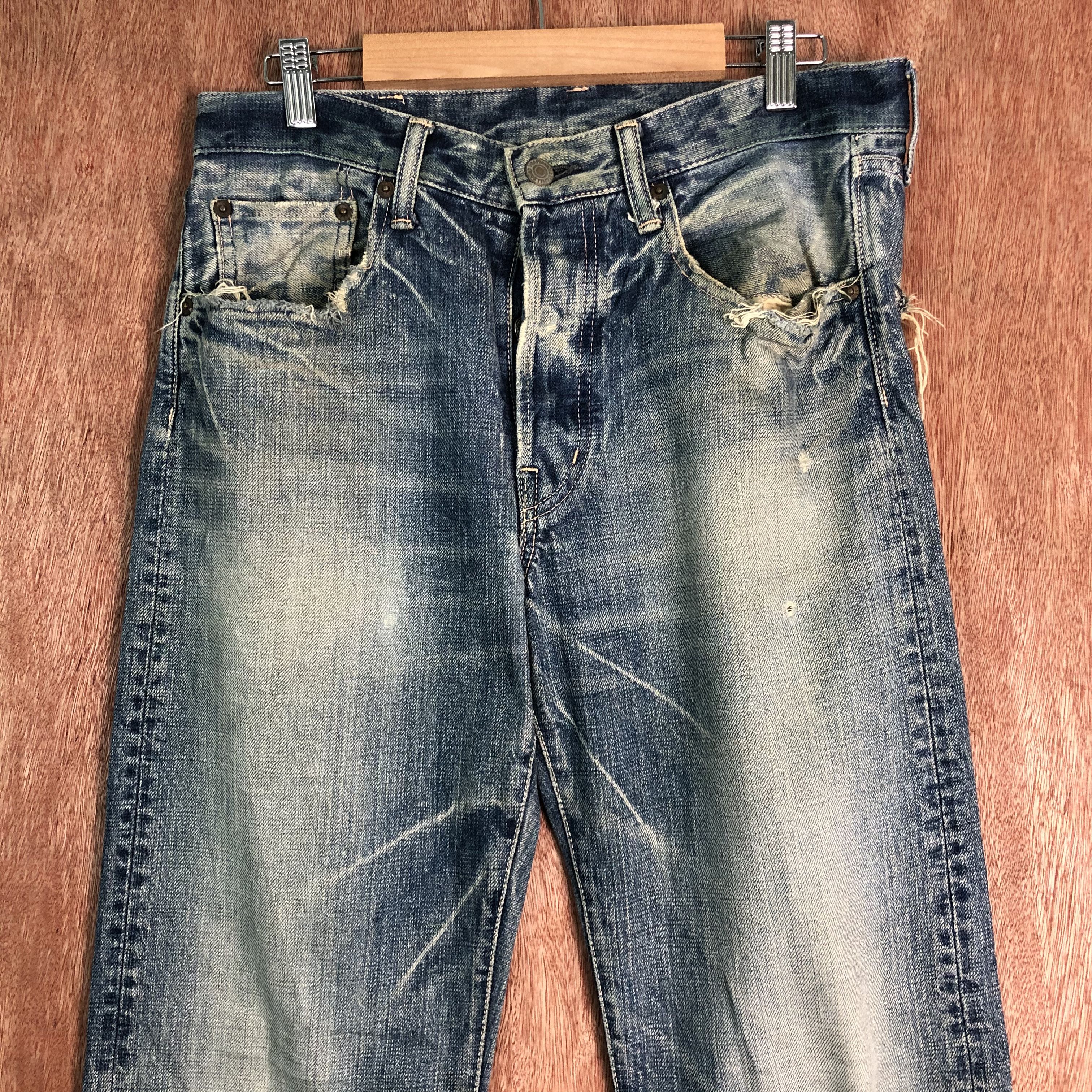 Japanese Brand vintage faded Japan Blue Denim Pants like cobain #c089DL Size US 30 / EU 46 - 2 Thumbnail
