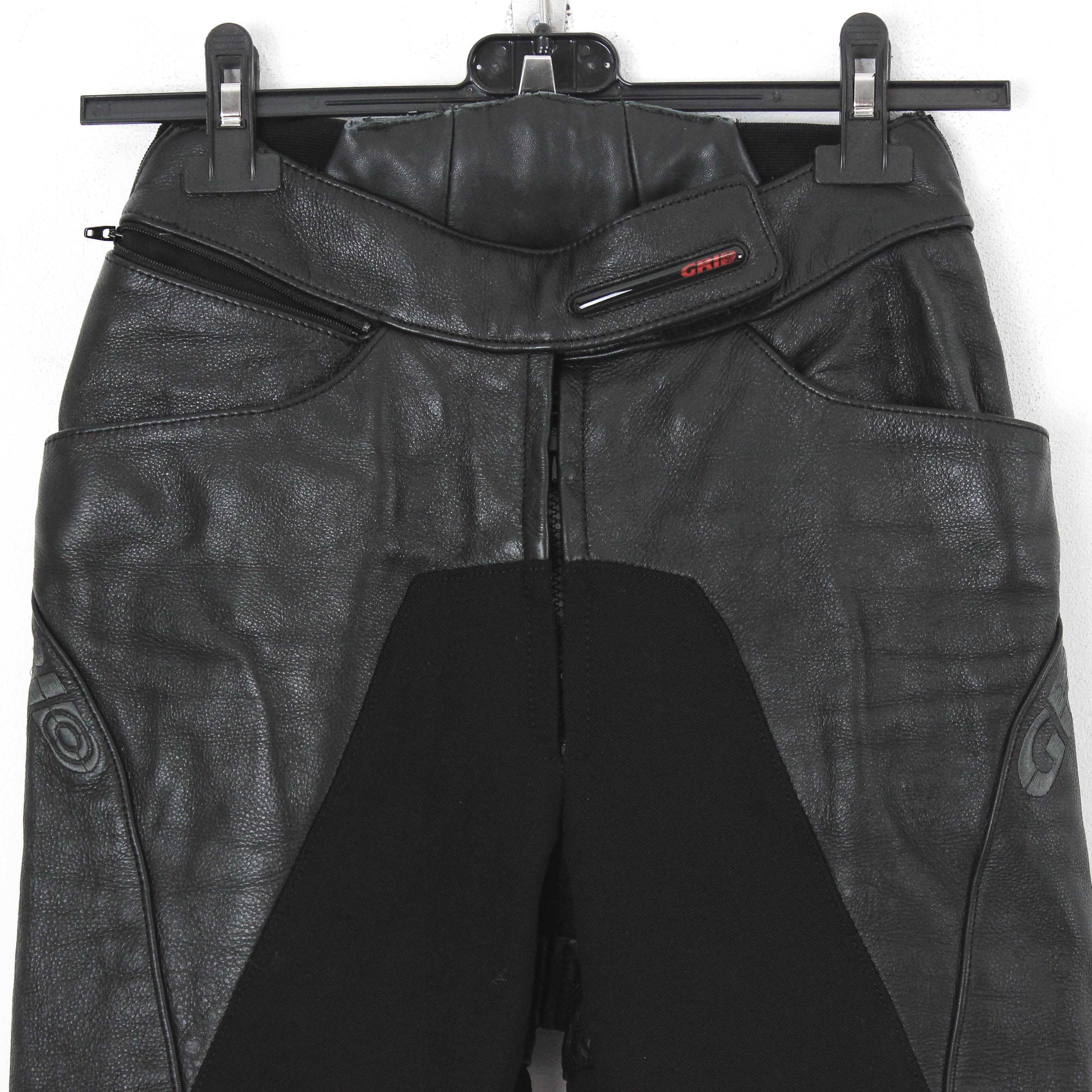 Leather Grid Women S Moto Pants Biker Trousers EU 36 Knee Protection Size 27" / US 4 / IT 40 - 2 Thumbnail